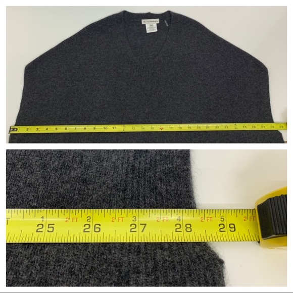 Oversized White & Warren 100% Cashmere Sweater Gray Navy Blue Multi Size XS/S - Picture 15 of 16